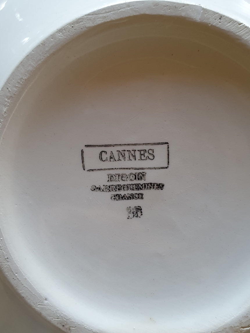 Set of 2 Digoin Cannes, vintage deep plates, ceramic