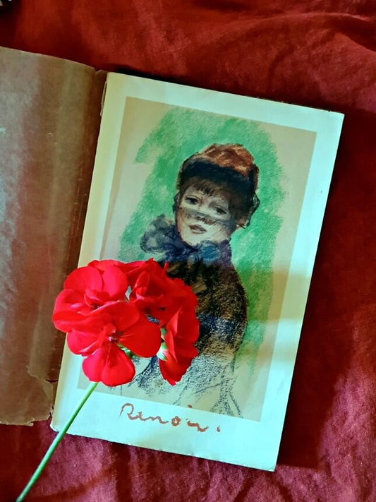 picture of renoir painting vintage art book
