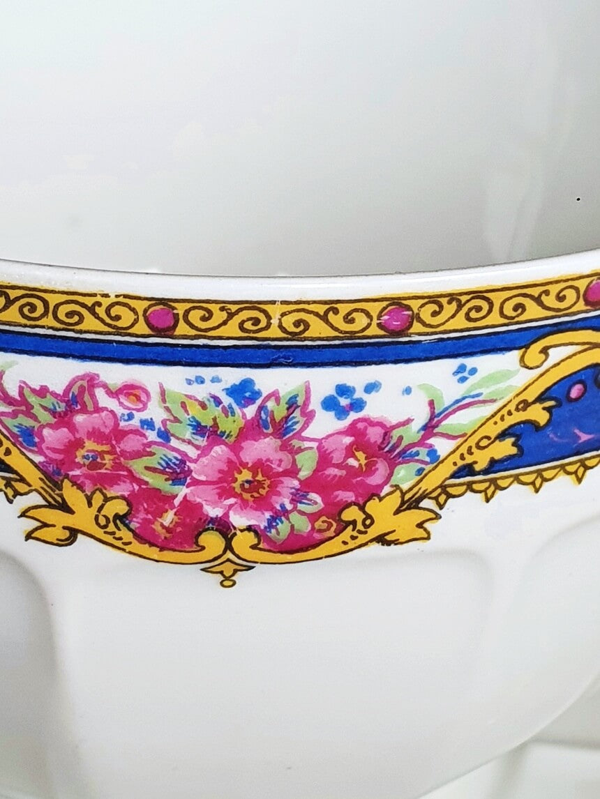 Set, Limoges, antique flowers teacup & saucer, porcelain