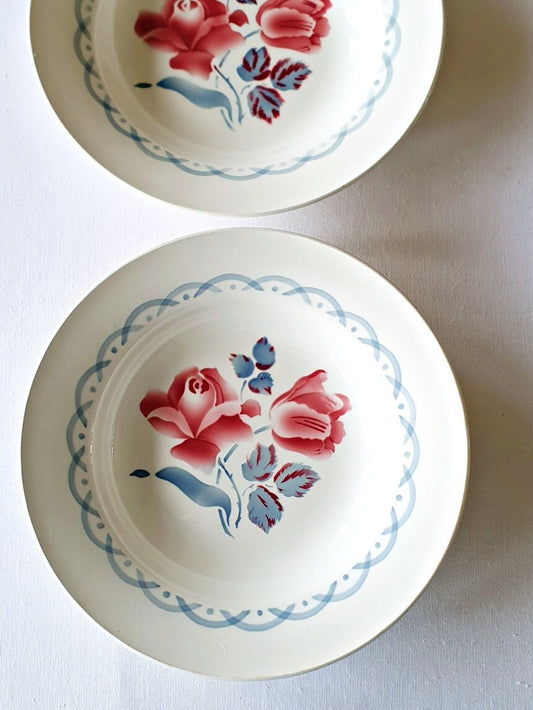 Set of 2 Digoin Cannes, vintage deep plates, ceramic