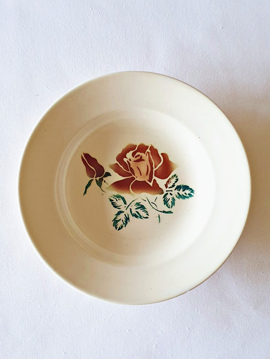 picture of digoin sarreguemines red rose deep plate 'Choc' series
