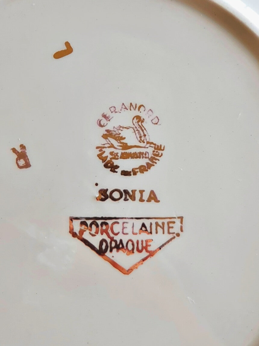 Set of 2, Saint-amand Sonia, vintage deep plate, semi-porcelain