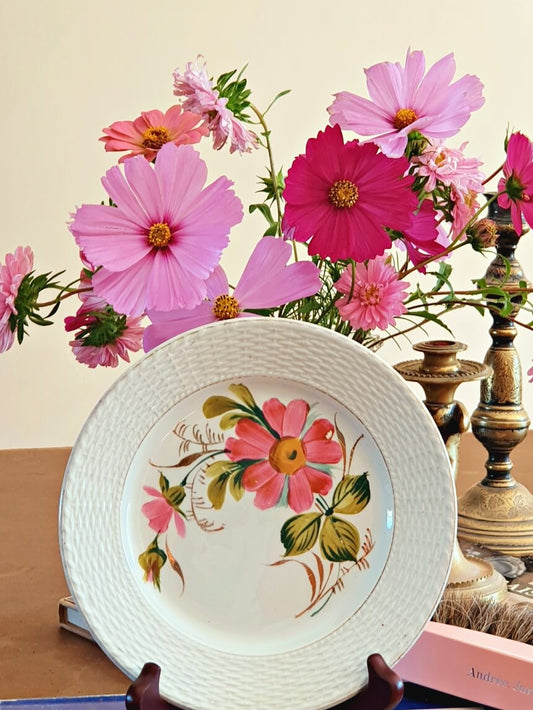 picture of cosmos flowers with french vintage cosmos print plate