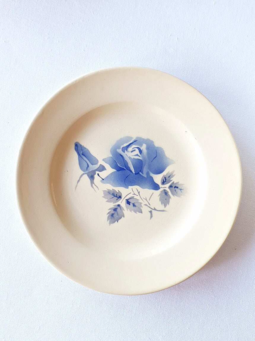 picture of french vintage digoin plate with blue roses