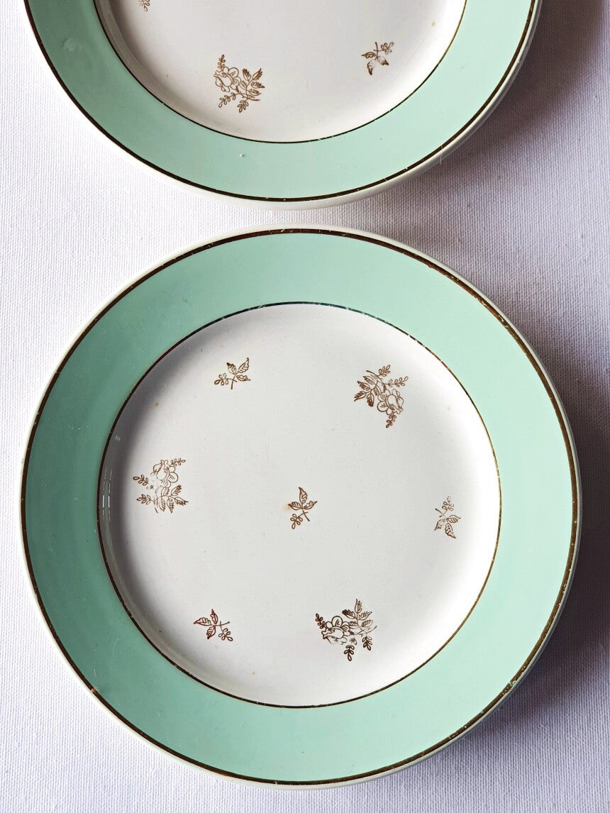 Set, K&G Luneville, Pontoise, Tarte plate & small plate, semi-porcelain