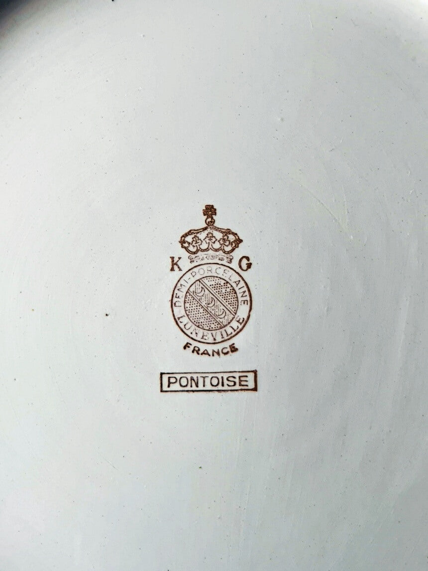 Set, K&G Luneville, Pontoise, Tarte plate & small plate, semi-porcelain