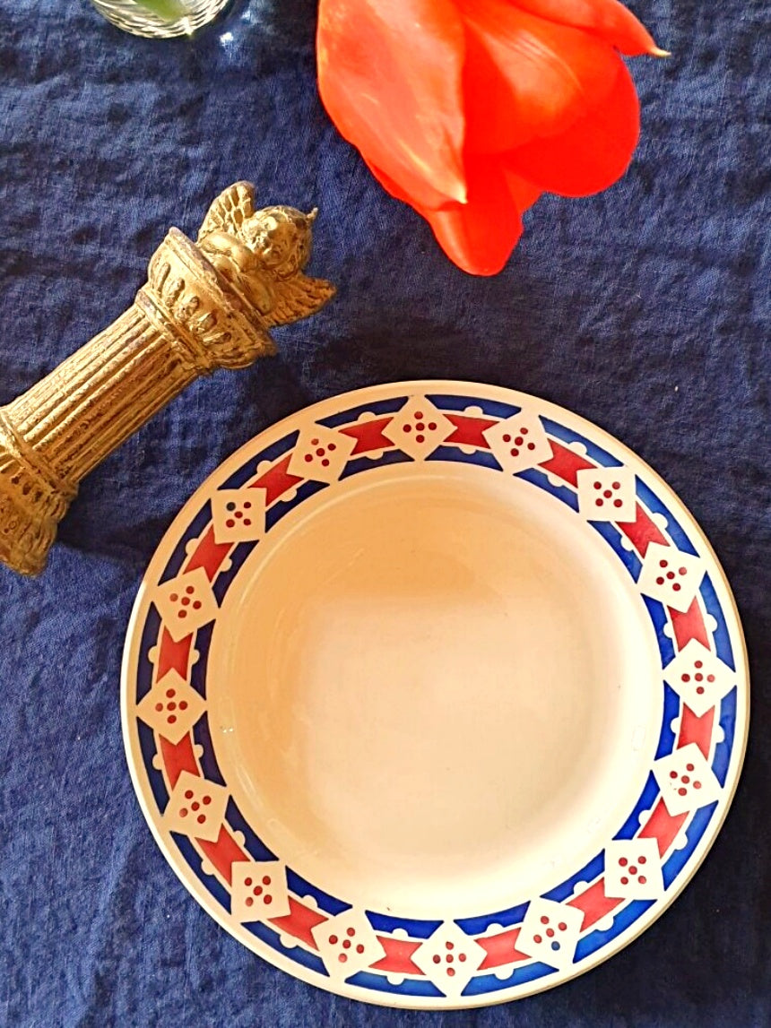 Set of 2, Badonviller Jacqueline, vintage dinner Plate, ceramic