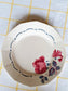 picture of digoin sarreguemines 'boulogne'series dinner plate on the yellow check kitchen cloth
