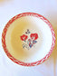 picture of red carnation and rose print french vintage main plate from digoin-sarreguemines