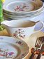picture of french vintage sauce boate with bird and flowers illustrations with same series dinner plate