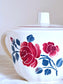 picture of a french vintage tea sugar box with roses print from Badonviller